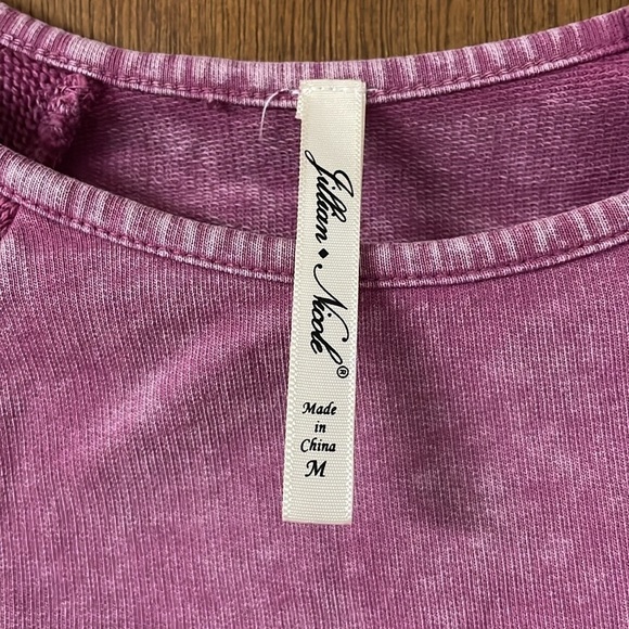 size med Jillian Nicole purple terrycloth Swedish dot long sleeve sweatshirt - Picture 3 of 5